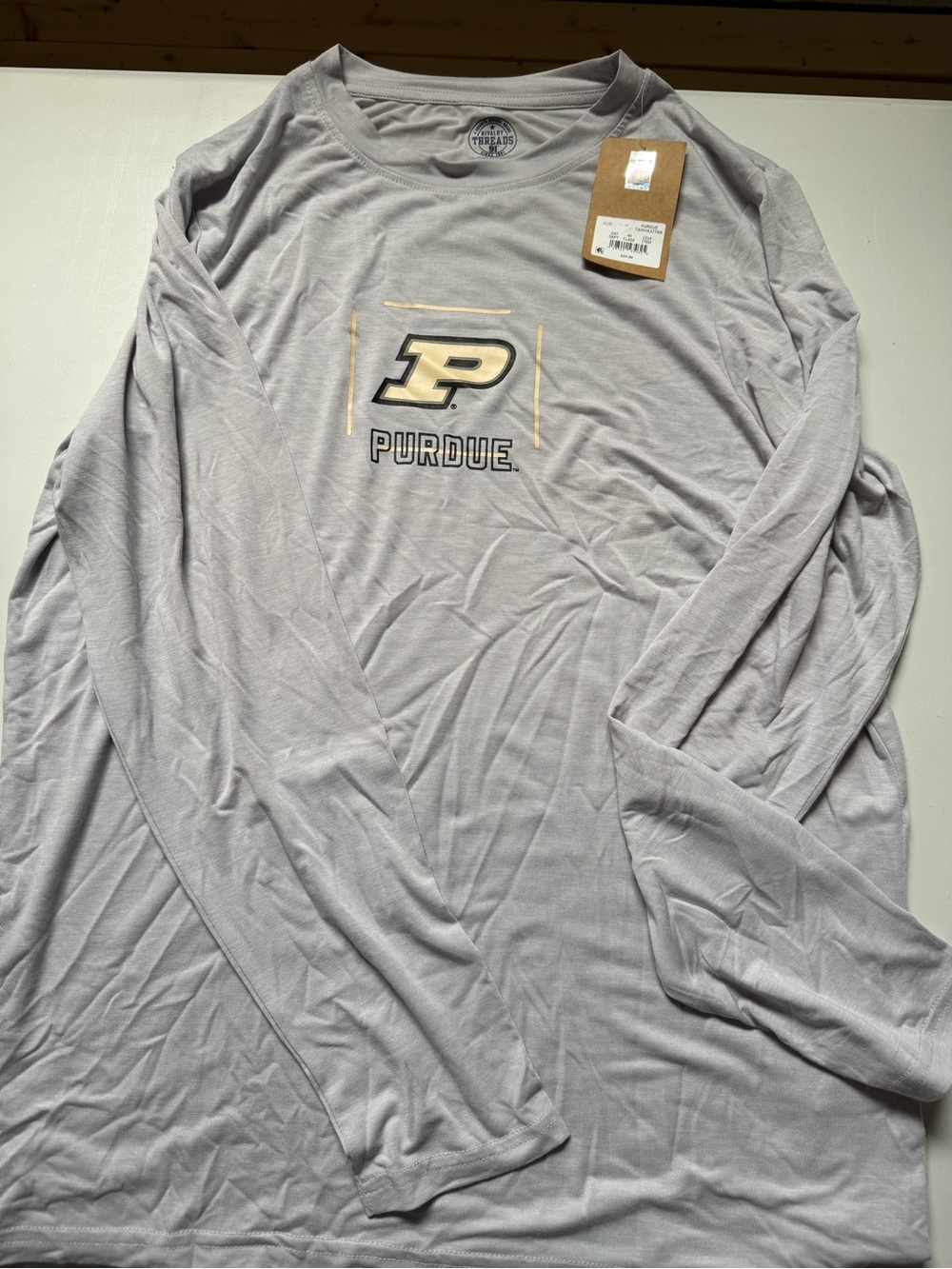 Rivalry Threads Purdue Light Gray Long Sleeve Crew